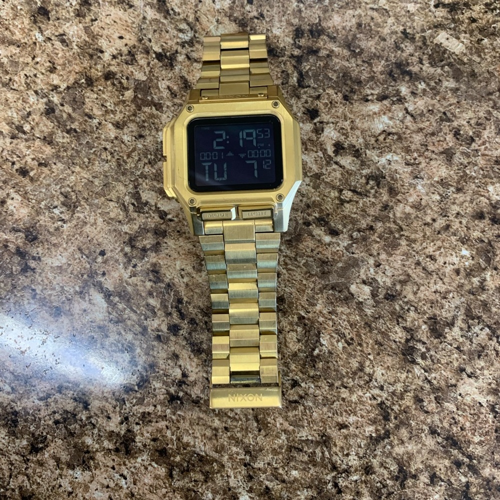 Gold stainless steel with digital face